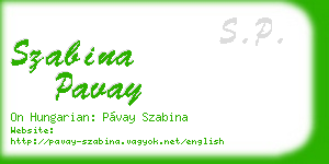 szabina pavay business card